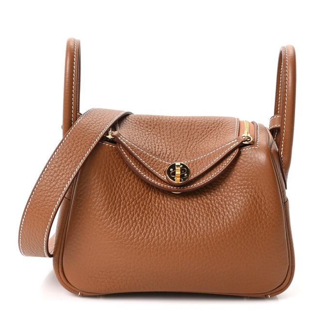 Taurillon Clemence Mini Lindy 20 Gold Hover Image