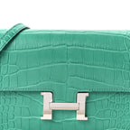 Matte Alligator Constance Long Wallet To Go Vert Jade