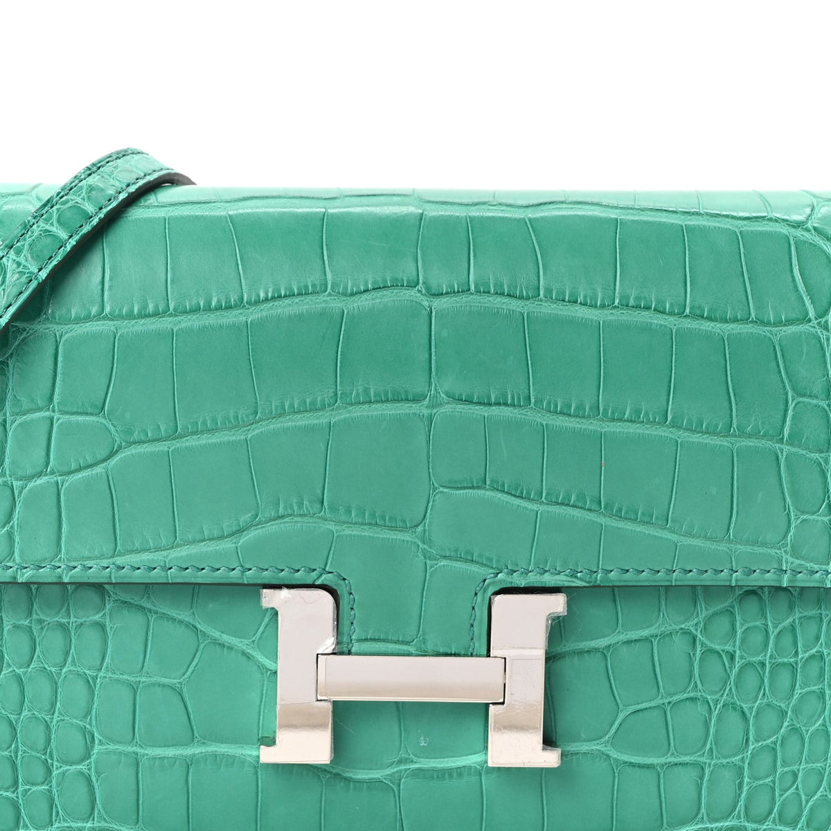 Matte Alligator Constance Long Wallet To Go Vert Jade