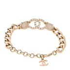 Glass Crystal CC Chain Bracelet Gold