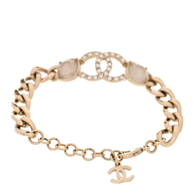 Glass Crystal CC Chain Bracelet Gold Main Image
