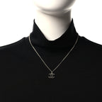 Crystal CC Necklace Silver Black