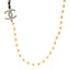 Lambskin Pearl Crystal CC Short Necklace Gold White Black