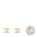 Crystal CC Logo Earrings Gold
