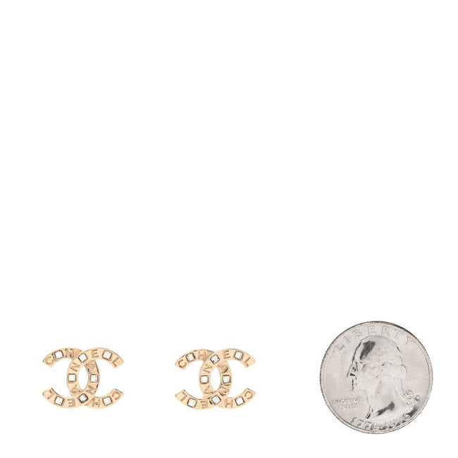 Crystal CC Logo Earrings Gold Main Image