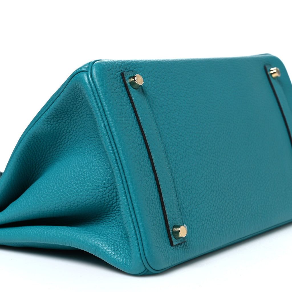 Taurillon Clemence Birkin 35 Bleu Paon