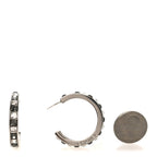 Baguette Crystal CC Hoop Earrings Silver