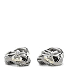 Crystal Chain Link CC Drop Clip On Earrings Black