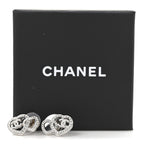 Crystal CC Heart Earrings Silver