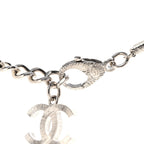 Pearl Baguette Crystal CC Choker Necklace Silver Black