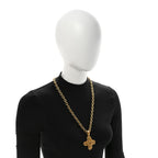 Metal CC Cross Long Pendant Necklace Gold