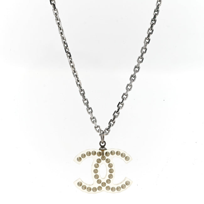 Crystal CC Necklace Silver Hover Image