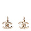 Crystal Pearl CC Dangle Earrings Gold