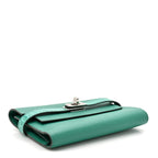 Epsom Shiny Alligator Kelly Medium Wallet Vert Jade