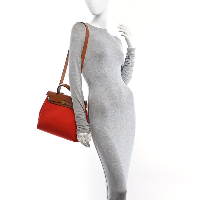 Vache Hunter Toile Herbag Zip Retourne 31 PM Orange Mecano Fauve Main Image