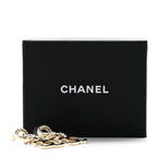 Metal Crystal CC Chain Drop Earrings Light Gold
