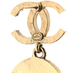Crystal CC Medallion Drop Earrings Gold