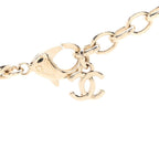 Metal Resin Crystal Chain Logo Necklace Gold Black