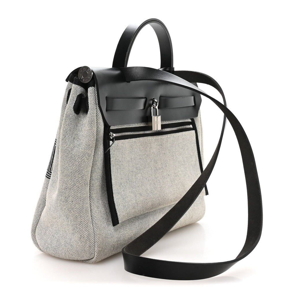 Vache Hunter Toile Chaine D'Ancre Herbag Zip Retourne 31   PM Ecru Black