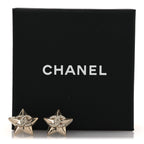 Crystal Star CC Stud Earrings Silver