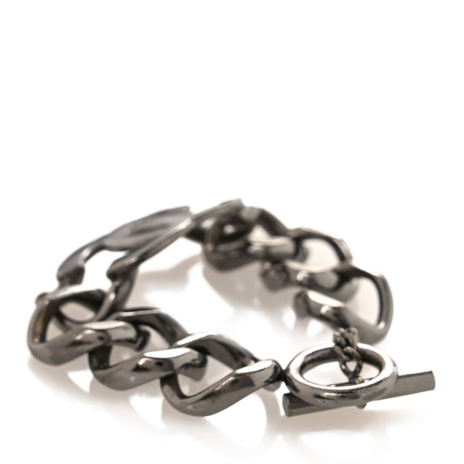 Metal Enamel CC Chain Bracelet Gunmetal Black Main Image