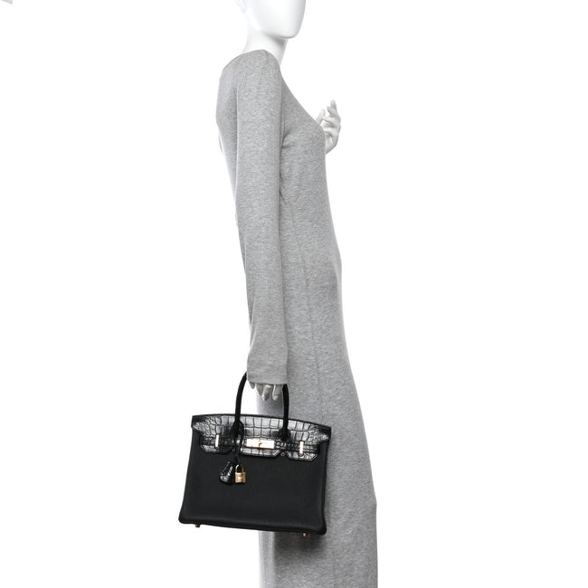 Togo Matte Alligator Birkin Touch 30 Black Main Image
