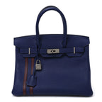 Togo Swift Officier Birkin 30 Bleu Encre Rouge H