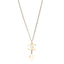 Metal Glitter Resin Pearl CC Drop Necklace Gold