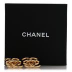 Metal CC Drop Earrings Gold