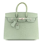Matte Alligator Birkin Sellier 25 Vert D'eau