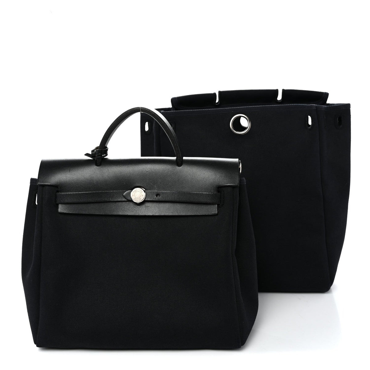 Toile Vache Calfskin Herbag 30 PM Backpack Black