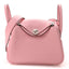Taurillon Clemence Verso Mini Lindy 20 Rose Sakura Gris Perle