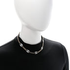 Crystal Chain CC Link Choker Gold Silver