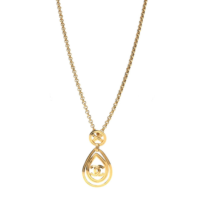 CC Pendant Necklace Gold Hover Image