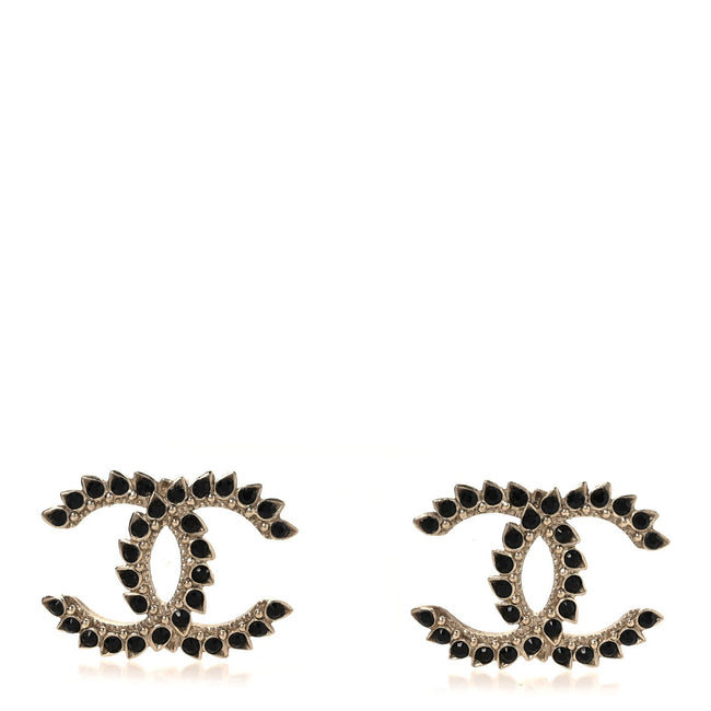 Strass Crystal Dazzling Wheat CC Earrings Black Gold Hover Image