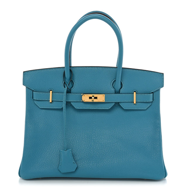 Chevre de Coromandel Birkin 30 Turquoise Hover Image
