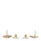 Metal Crystal CC Star Earrings Gold