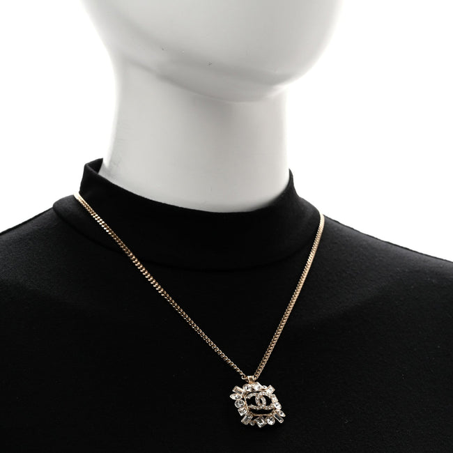 Crystal Baguette CC Necklace Gold Main Image
