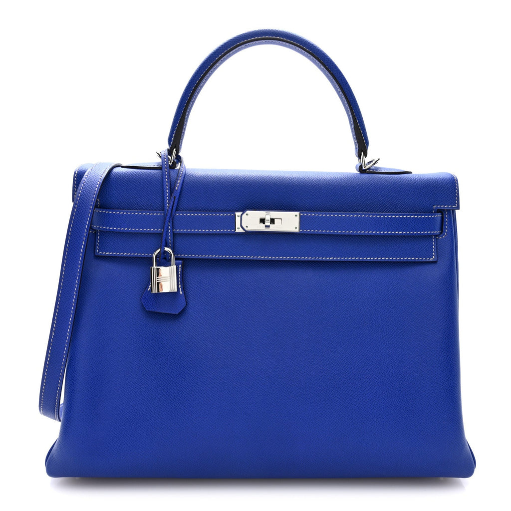 Epsom Kelly Sellier 35 Bleu Electrique