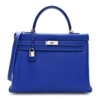 Epsom Kelly Sellier 35 Bleu Electrique