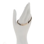 Metal Lambskin Crystal Sergeant Chanel Bracelet Gold
