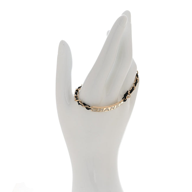 Metal Lambskin Crystal Sergeant Chanel Bracelet Gold Main Image