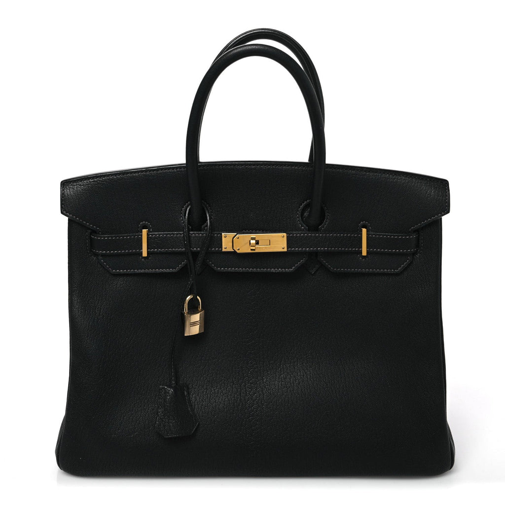 Chevre De Coromandel Birkin 35 Black