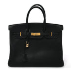 Chevre De Coromandel Birkin 35 Black