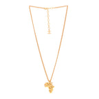Crystal Pearl CC Africa Pendant Necklace Gold White