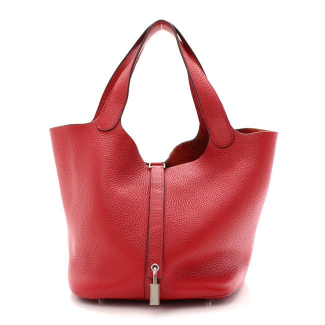 Taurillon Clemence Picotin Lock 22 MM Rouge Casaque Hover Image