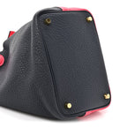 Taurillon Clemence Casaque Picotin Lock 18 PM Rose Extreme Bleu Nuit