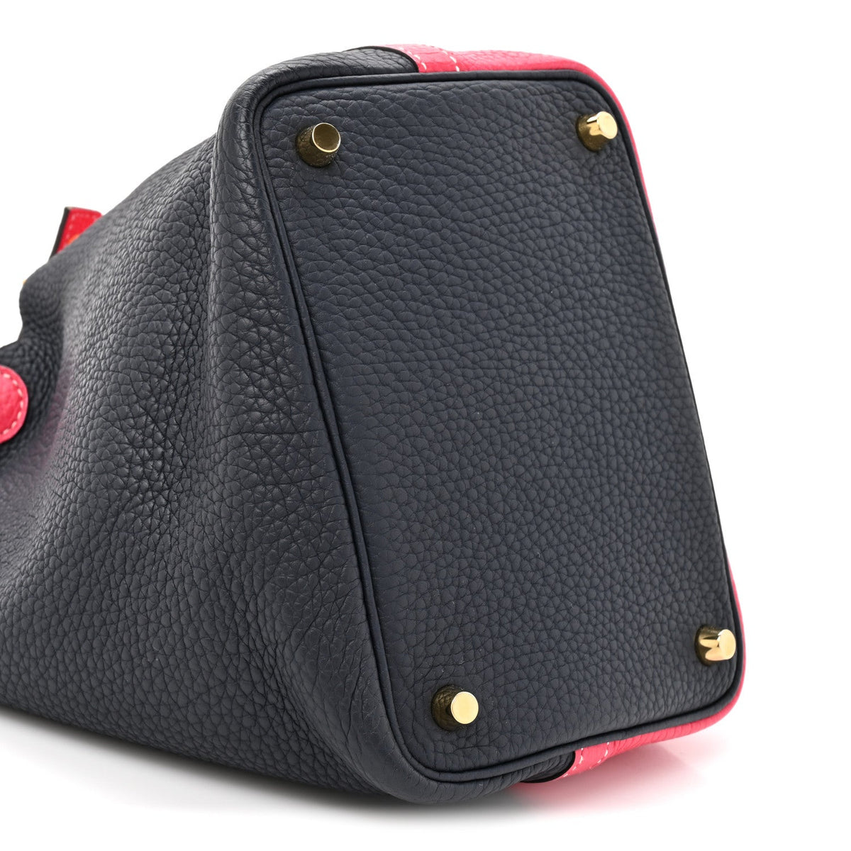 Taurillon Clemence Casaque Picotin Lock 18 PM Rose Extreme Bleu Nuit