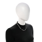 Pearl Baguette Crystal CC Choker Necklace Silver Black