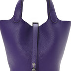 Taurillon Clemence Picotin Lock 18 PM Purple